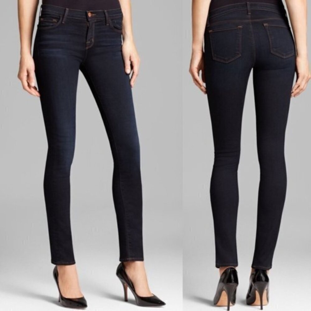 J Brand Mid Rise Rail Skinny Ankle Jeans Atlantis